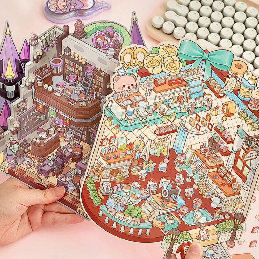 

Волшебные пейзажные наклейки, мечтательный дизайн Academy, сделай сам, для журнала, скрапбукинга, канцелярские принадлежности для девочек