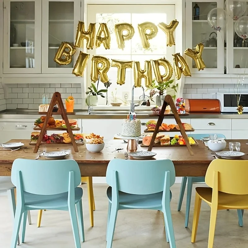 صينية تقديم من 3 طبقات، حامل كب كيك ثلاثي الطبقات، طبق تقديم مستطيل، صينية خشبية متدرجة، صينية تزيين بنية اللون #4