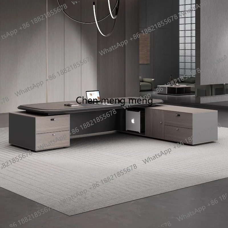 Boss Desk Luxury High-end Paint Desktop Large Desk Simple Modern Computer L Shaped Table Chair Manager Combination Furniture