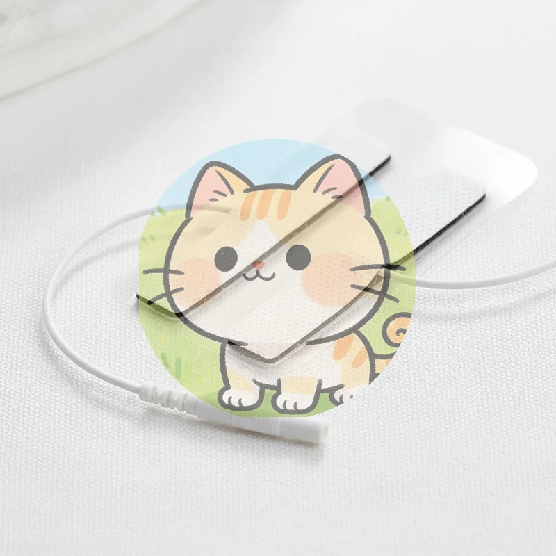 *Reusable Tens Electrode Pad 2Pcs 1.2x6.5cm Sticky Conductive Patch for Pain Relief during Physiotherapy Massage