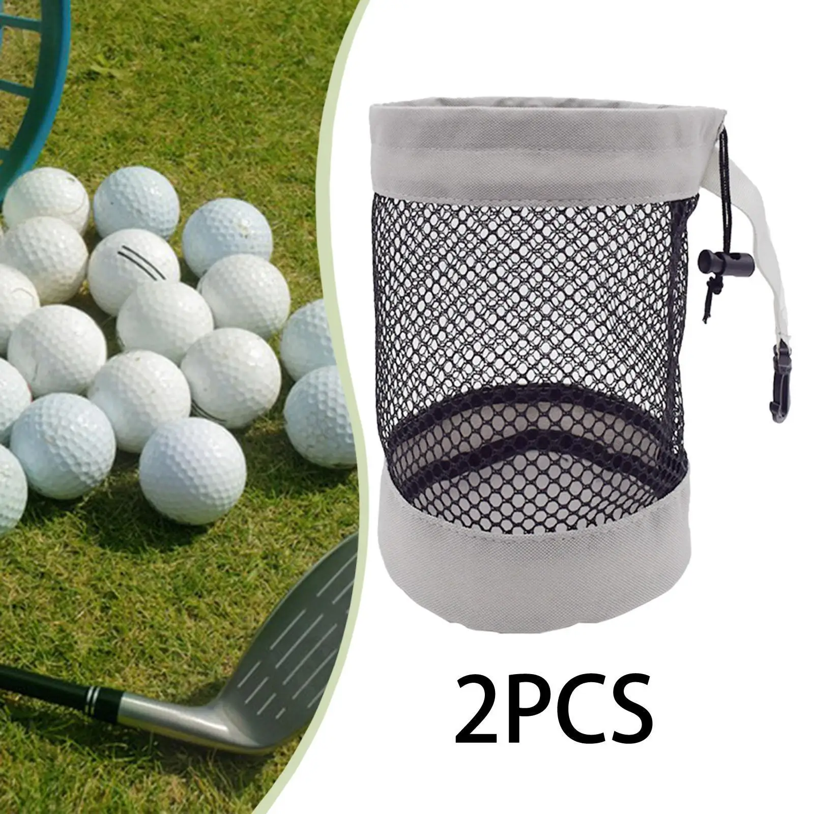 Siatkowa torba na piłki golfowe Oxford z zamknięciem na sznurek, przenośna torba na akcesoria golfowe do użytku na zewnątrz i w podróży.