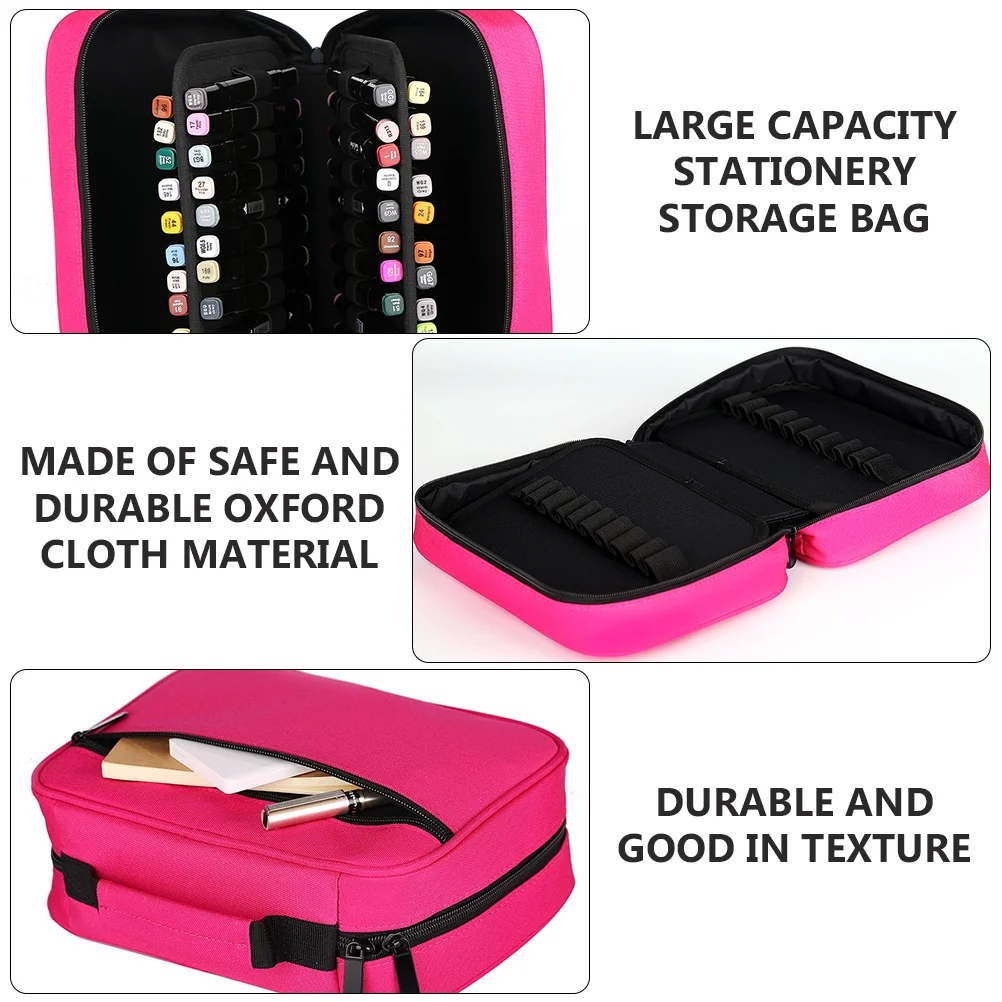 

1Pcs Large Capacity Handle Marker Pen Bag Portable Pencil Case Drawing Marker Storage Organizer Stationery Pouch