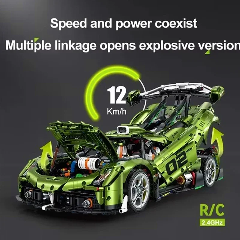 MOC Supercar KenSaige Schaal 1:8 Bouwstenen High-tech Technische Bakstenen Auto Bureau Decoratie Montage Set Kinderspeelgoed Gift