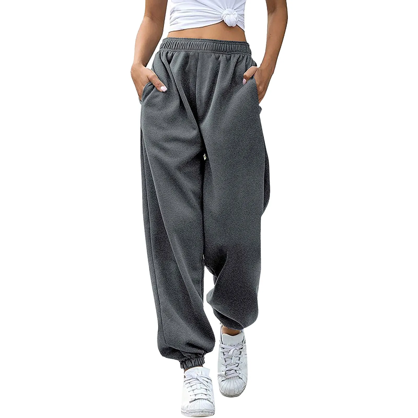 

Y2K Women Casual Pants Loose High Waist Sweatpants Hip Hop Oversize Pants Harajuku Fashion Vintage Casual Wide Leg Trousers