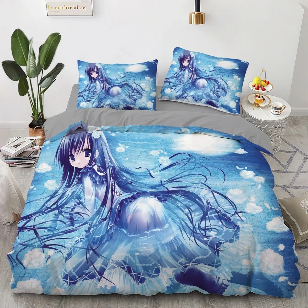 Anime kawaii Bedding  Set Japan Anime loli Duvet Cover Set Kids Bedroom Cartoon 3D Printed Quilt Cover Bedroom Gift