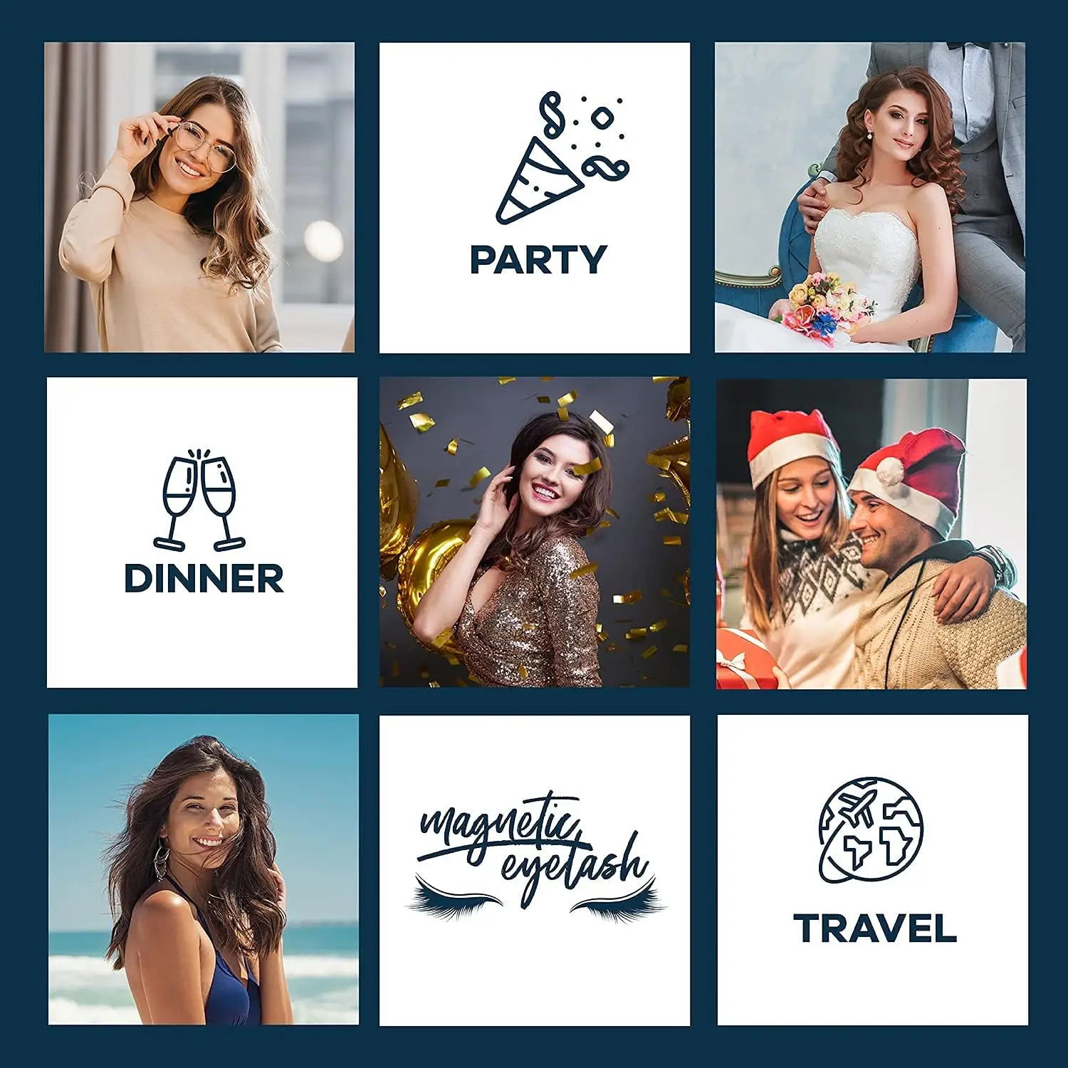 زوجان من الرموش المغناطيسية - لا حاجة إلى غراء، تأثير طبيعي ثلاثي الأبعاد، رموش صناعية مقاومة للماء وقابلة لإعادة الاستخدام (سهولة الاستخدام) #4