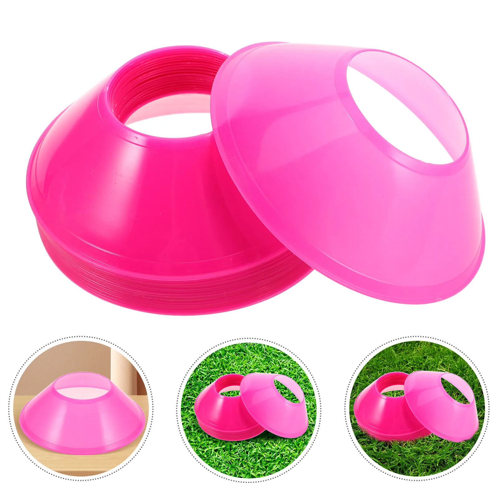20 pçs discos de treinamento de futebol rosa 12.5cm pequenos cones de plástico esportes agilidade brocas futebol basquete patinação discos de treinamento