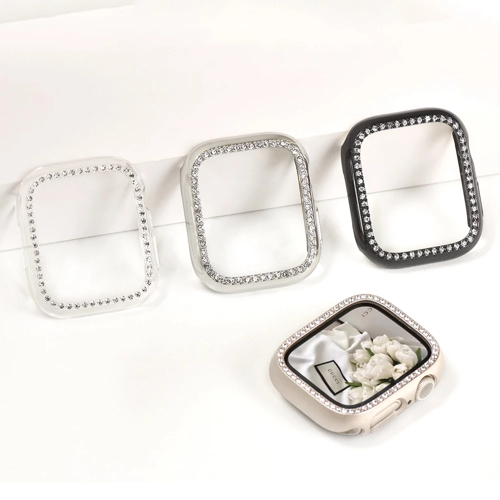 Diamantgehäuse für Apple Watch 10 11 42 mm 46 mm, Zubehör, schützend (kein Glas), PC-Stoßstangenschale, iWatch Series 11-Schutz