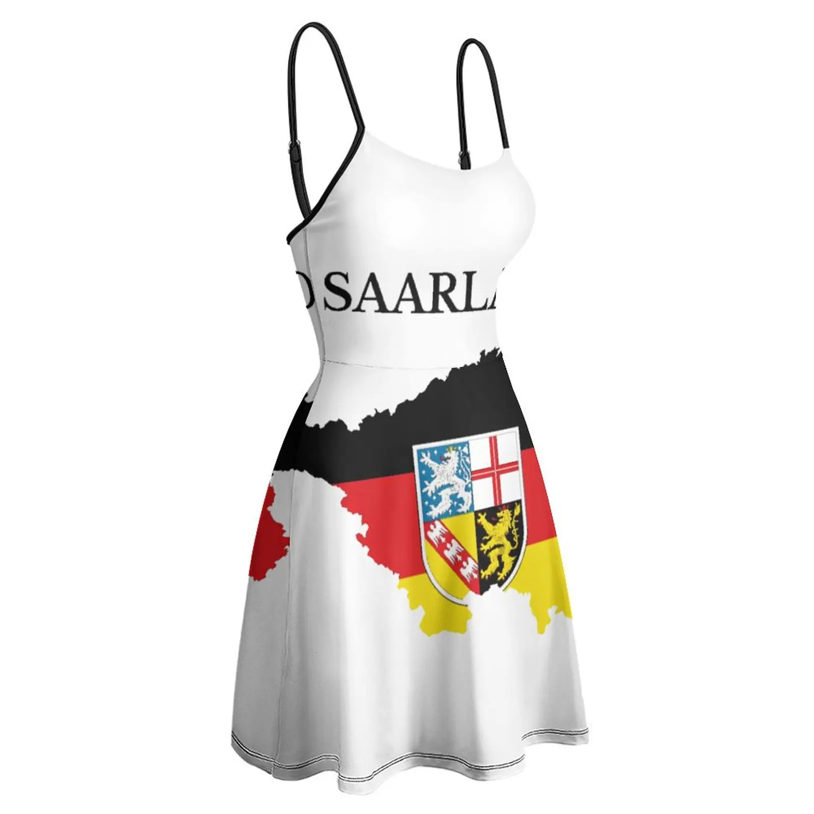 Saarland Map Flag Germany Women's Sling Dress Casual Graphic Sexy Woman's Clothing Humor Graphic Cocktails The Dress