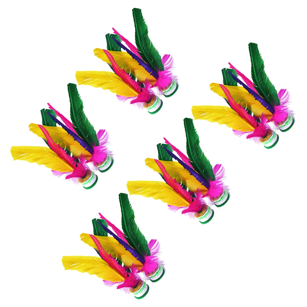 5 Pcs Shuttlecock Creative Kicking Toy Goose Hair Oxford Base Plume Sports Environment Protection Student