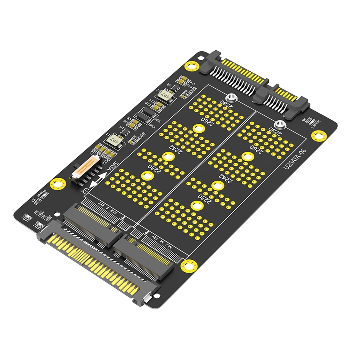 2 in 1 Combo M.2 (NGFF) NVME PCI-E SSD ถึง U.2 SFF-8639 & M.2 (NGFF) SATA SSD เป็นอะแดปเตอร์ SATA