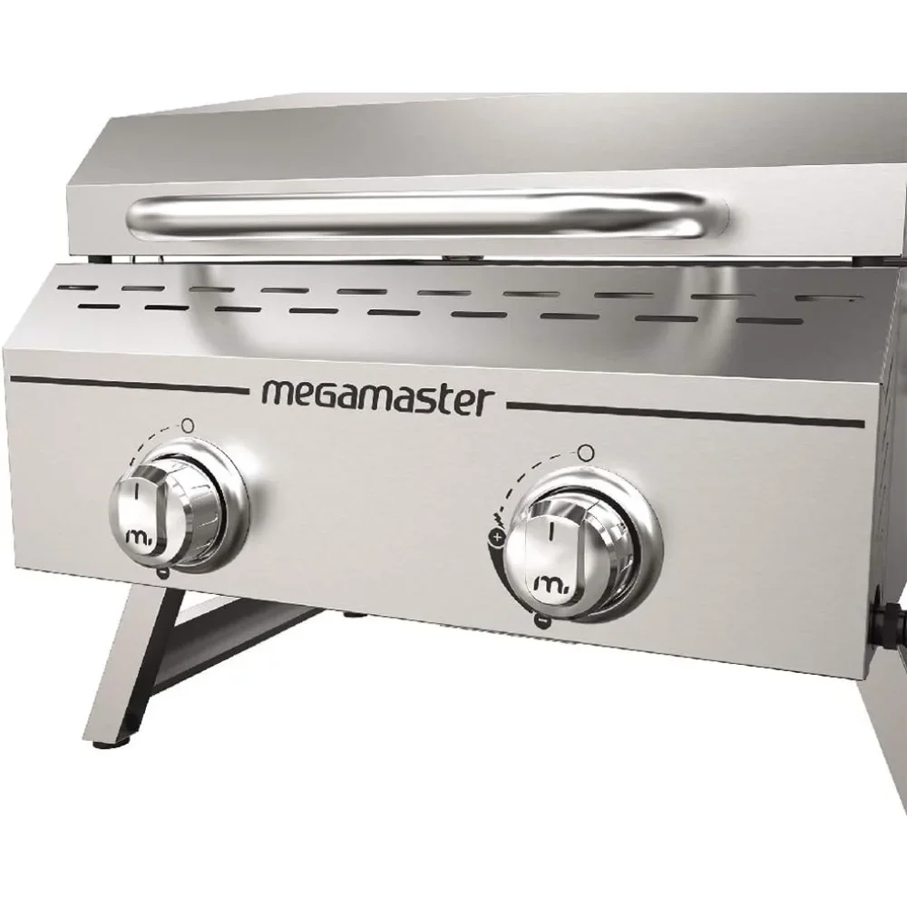 Premium Outdoor Cooking 2-Burner Grill, While Camping, Outdoor Kitchen, Patio Garden, Barbecue with Two Foldable