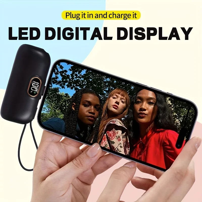 Мини-удобный мобильный аккумулятор емкостью 30000 мАч, портативная быстрая зарядка, подходит для iPhone 16 15 14 13, внешний аккумулятор Samsung Xiaomi