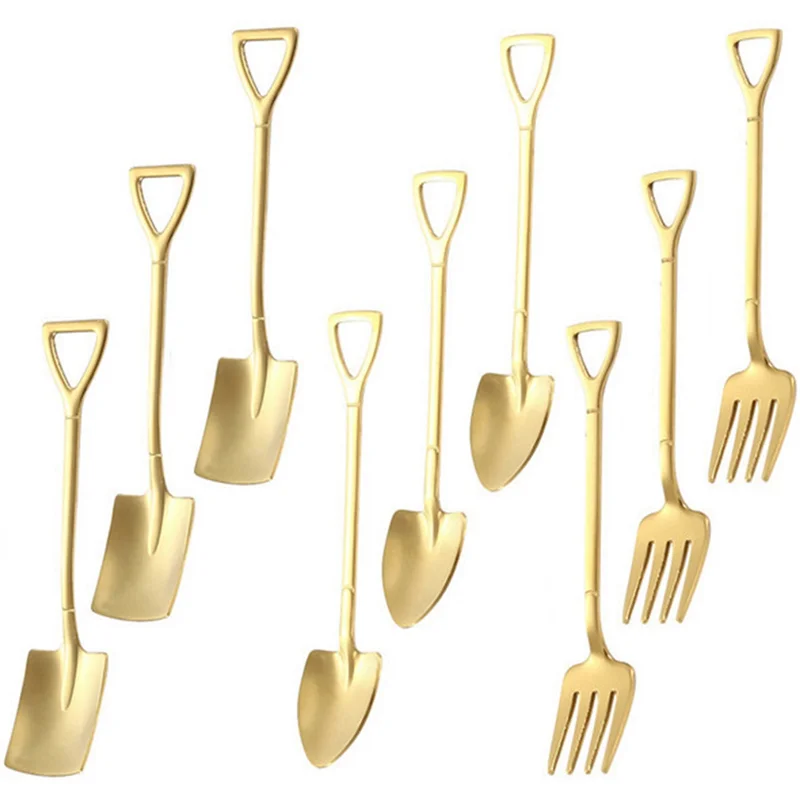 

Новейшая лопатка из нержавеющей стали, 9 шт., чайная ложка, десертная ложка для мороженого, посуда, нож, вилка, ложка