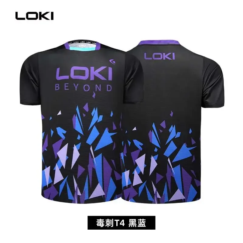 LOKI Tischtennis-Trikots, Trainings-T-Shorts, neuer Stil, absorbiert Schweiß, Komfort, hochwertiges Ping-Pong-Shirt, Stoff, Sport