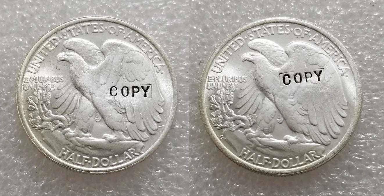 COPY REPLICA Walking Liberty Half Dollar back UNC Two Face Coin COPY