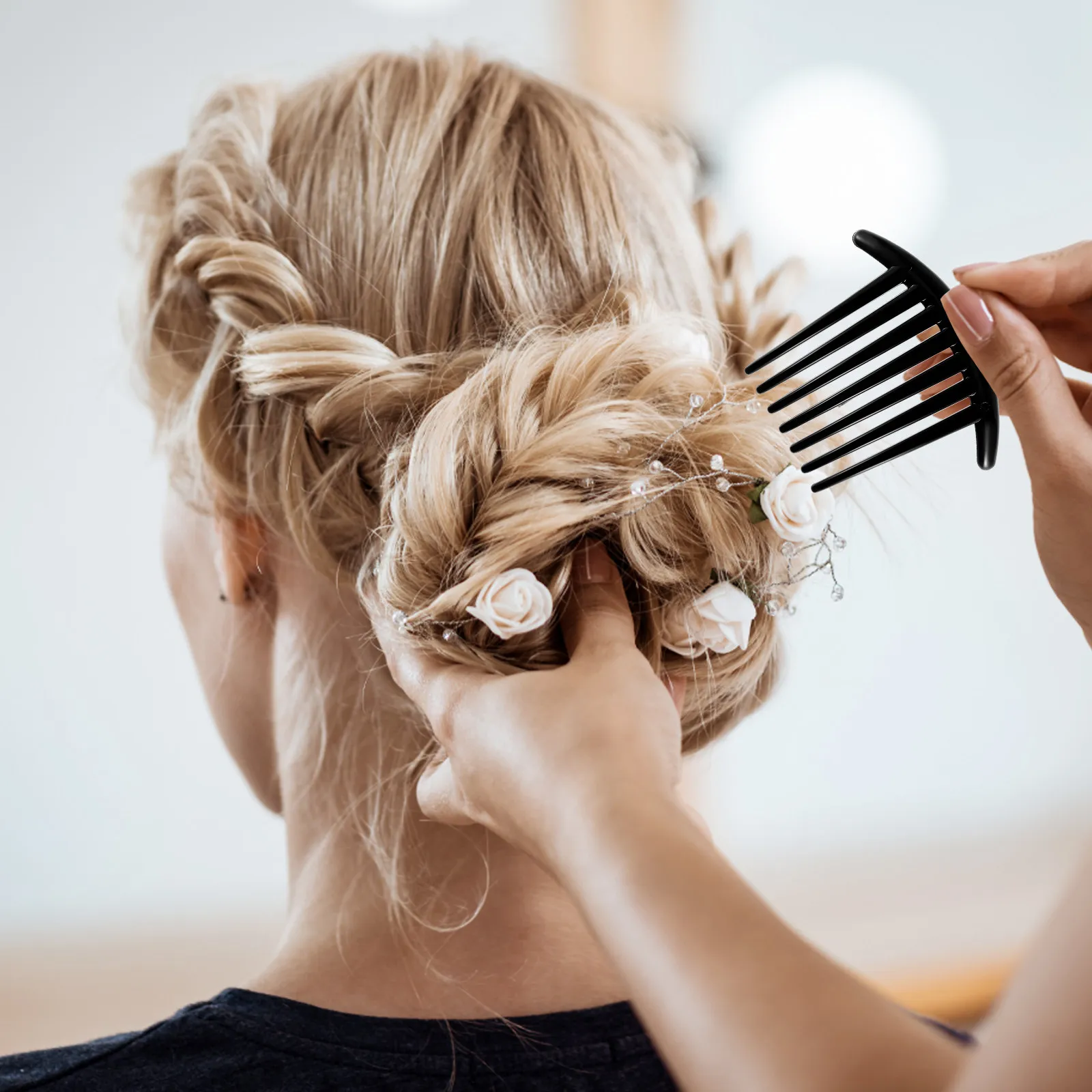 

Набор из 6 пластиковых расчесок с семью зубцами, без запаха, легкие, для укладки волос, фиксации челки, украшения прически