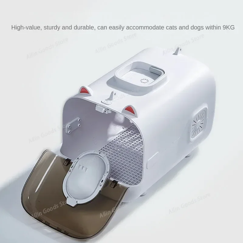 Intelligent Pet Travel Carrier Fresh Air System & Built-in Lighting Large Space Aviation Cat Hand Transport Box