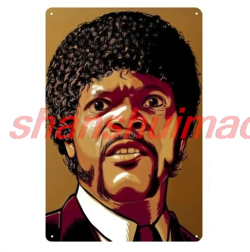 Pulp Fiction Samuel L. Jackson Movie Metal Poster Tin Sign 20x30cm Plate sign