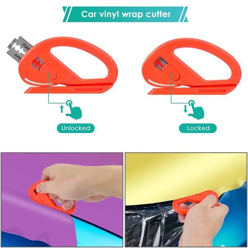Vinyl-Folien-Werkzeugset Professionelles Tapeten-Installationskit Filzabzieher Trimmer Blasenentferner für Autofolierung und Fenstertönung – Detail 7