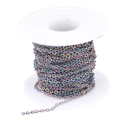 10meter/Roll Stainless Steel Rainbow Color 2x2.5mm Link Chain For Jewelry Making Supplies Diy Pendant Necklace Accessories