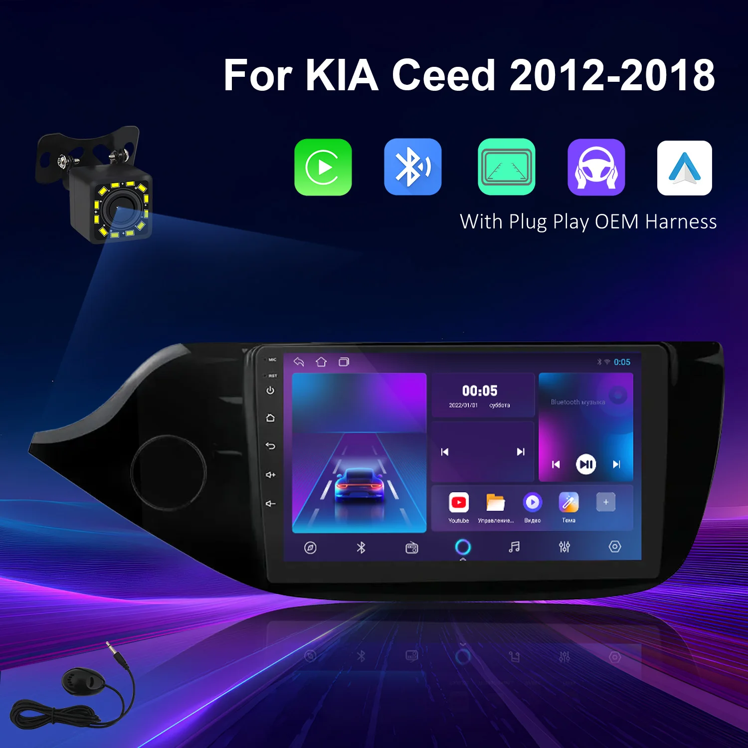 

KSPIV Android 14 Carplay Car Radio For KIA Ceed 2012 2013 2014 - 2018 Multimedia Video Player Navigation GPS Stereo 4G 2 Din DVD