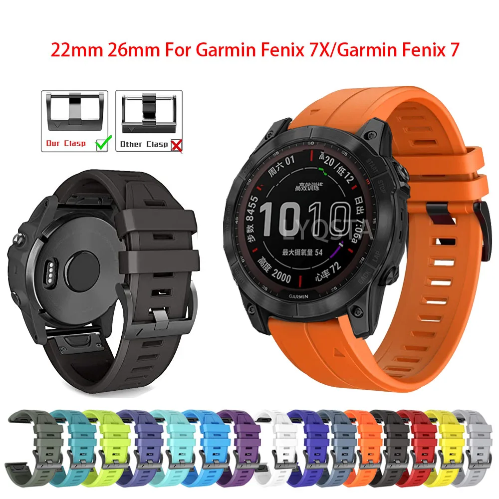 Correa de silicona para reloj inteligente, accesorio de pulsera de 22mm y 26mm para Garmin Fenix 8, 7, 7X, 6, 6X Pro, 5, 5X Plus, Forerunner 965, 955