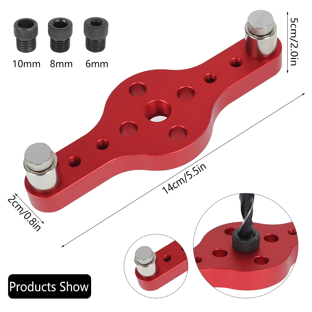 Vertical Pocket Hole Jig 6/8/10mm Centering Dowel Jig Woodworking Drilling Hole Locator Centering Drill Guide Kit Hole Puncher