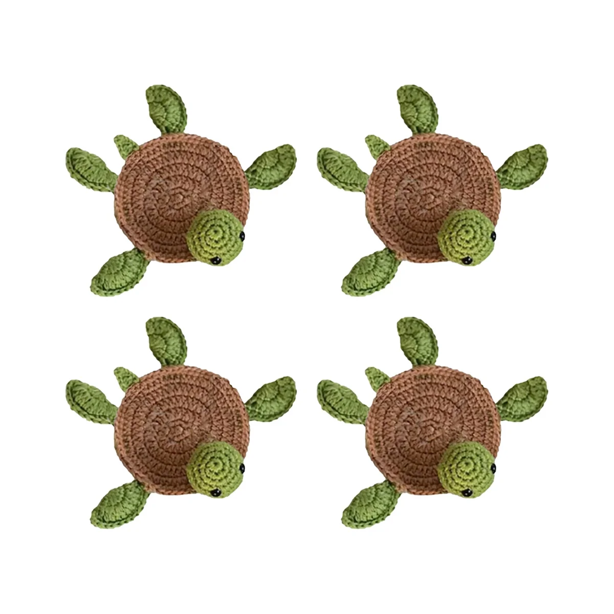 

4Pcs Turtle Coaster, Animal Mug Rug, Knitting Housewarming Gift, Home Decor, Gift for Daughter, Mom