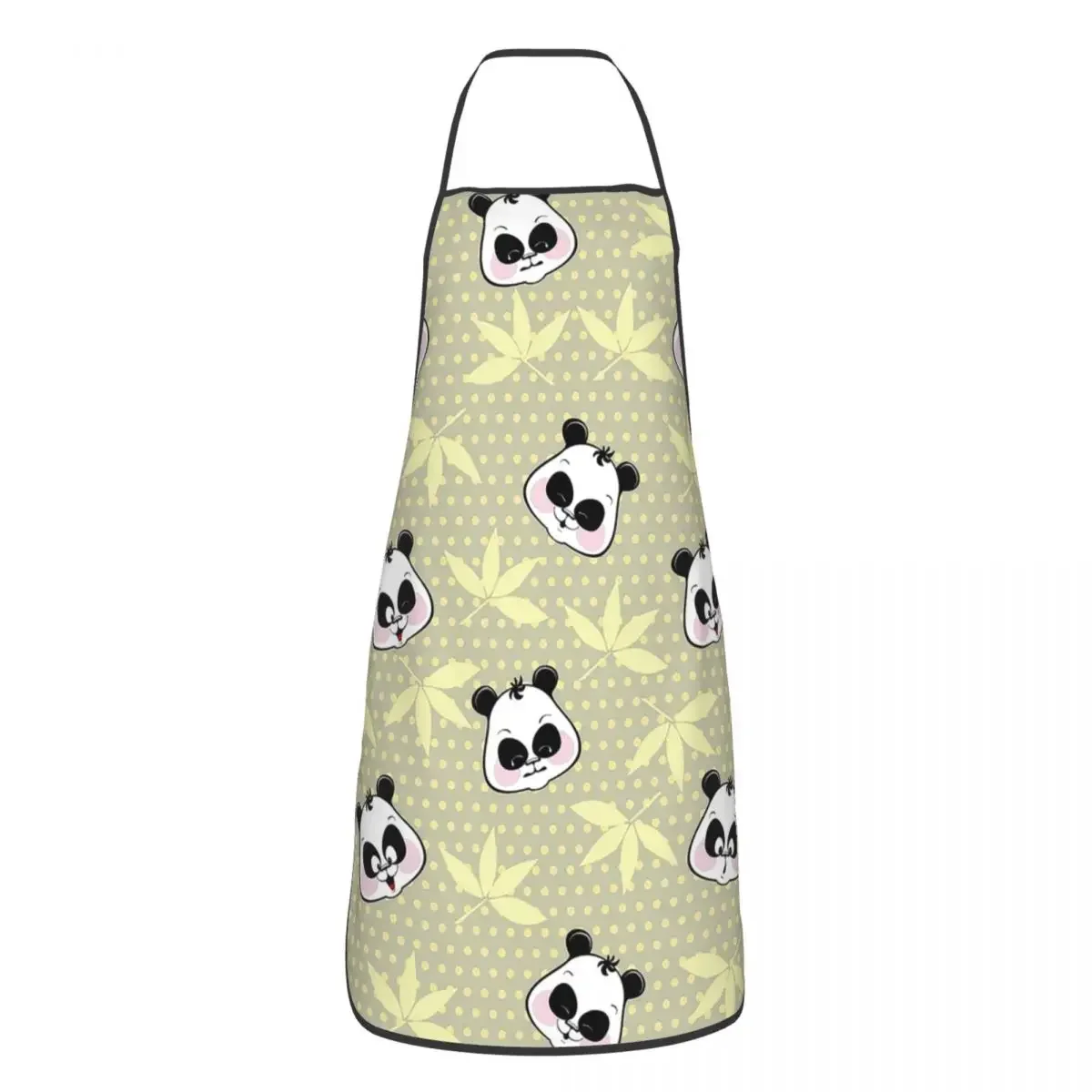 Funny Panda Bear Heads Aprons Women Men Cartoon Adult Unisex Kitchen Chef Bib Tablier Cuisine Cooking Baking Gardening