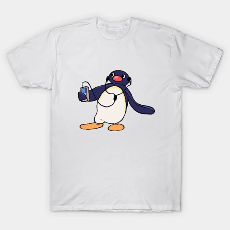 0330 Noot Noot Pingu Meme Gift t shirt for men Funny cartoon Graphic Clothes 100% cotton printed Y2K clothing Large size tee