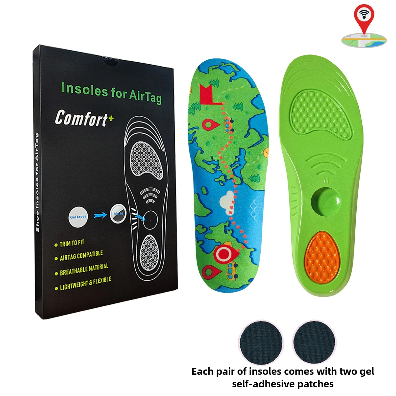 

Breathable PU Sports Insoles for Kids with Location Tracker Anti Missing Technology Elderly and Children Safety Accessories
