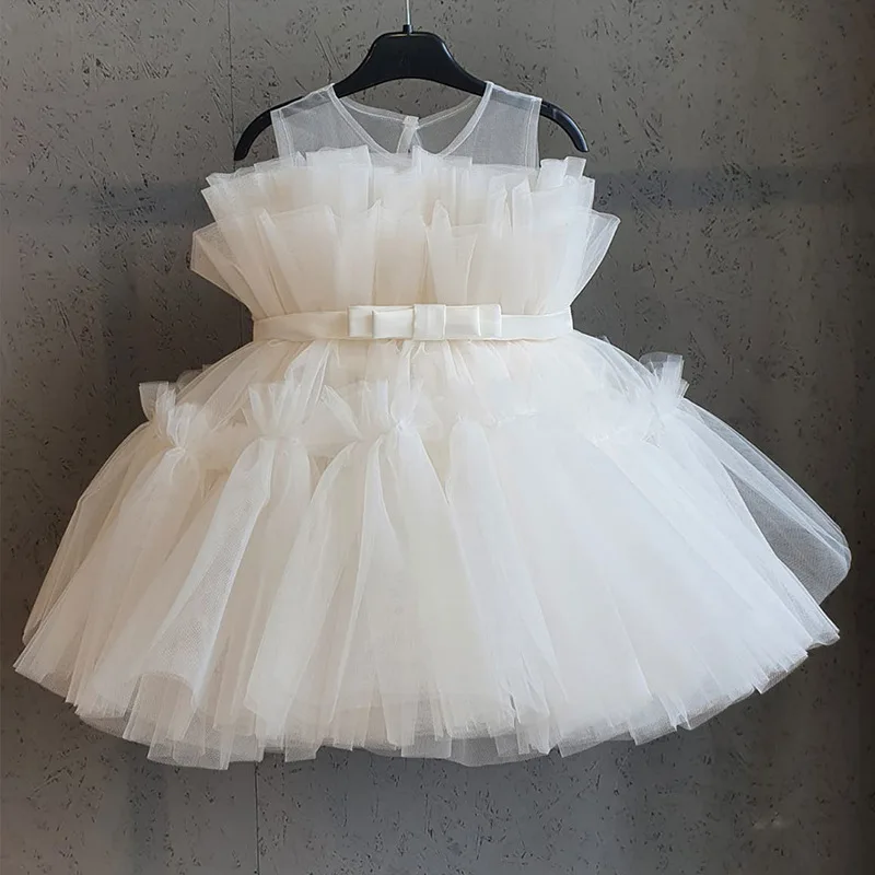 Kids Princess Party Dresses for Girls 6 Months-5T Tulle Tutu Gown Baby Birthday Wedding Evening Prom Dress Girls Summer Dresses