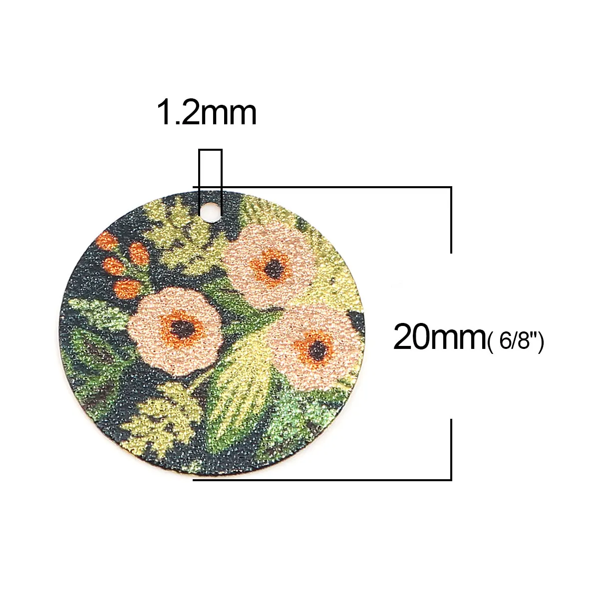 5/10 PCs Enamel Painting Pendant Charms For Jewelry Making Round Gold Color Back Sparkledust For Bracelet DIY Findings 20mm Dia.