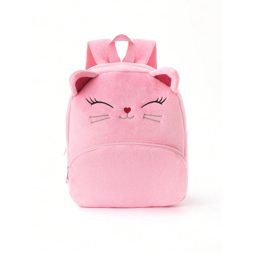 Name Custom Plush Cartoon Backpack, Personalized Embroidered Kindergarten Multi-Color Backpack, Outdoor Snack Gift Bag