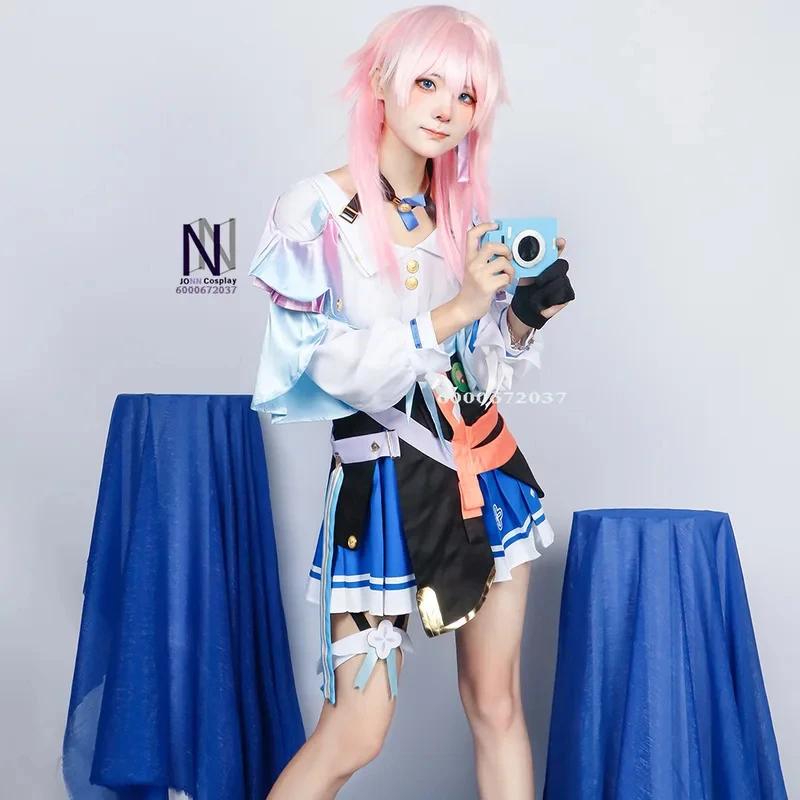 

Women's Honkai: Star Rail March 7th Cosplay Costume - High Quality Full Set Embroidery Dress + Wrist Guards Role Play e;5'b\7/m'