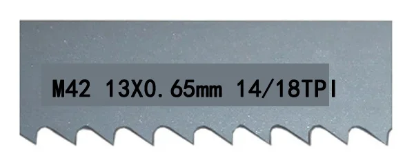 5Pcs Portable Band Saw Blades 1140 1425 1440 1638 2240 Bandsaw Blade M42 Bimetal Metal Cutting 1140 13 0.65mm  14/18 TPI