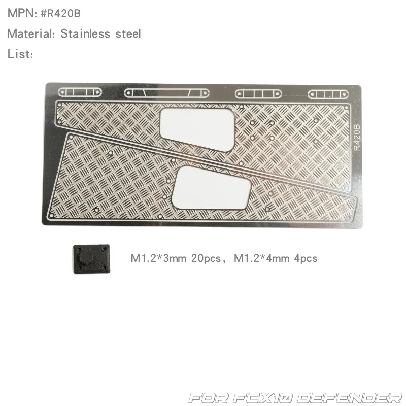 RC Car Hood/Side Skirt Skid Plate Metal Folding Side Window Net Flip-Out Table for 1/10 RC Crawler FMS FCX10 Camel Defender - view 3