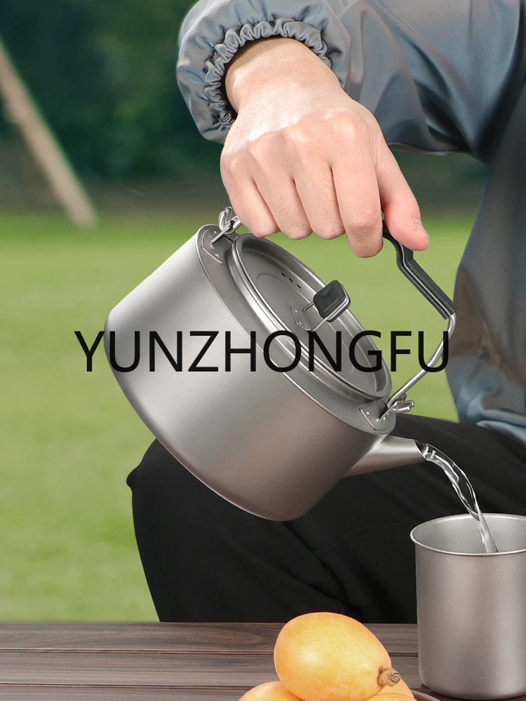 Outdoor Kettle Tea Making Special Suit Portable Titanium Alloy Open Fire Water Picnic Teapot