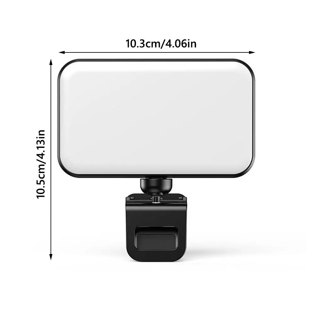 Rechargeable Fill Lamp 3 Light Modes Adjustable Brightness Selfie Light Clip-on Photography LED Lights Cell Phone Tablet Laptop