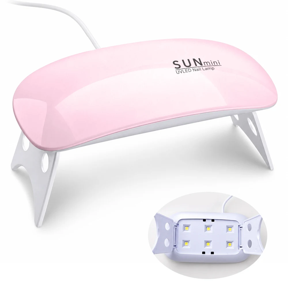 

USB Powered UV LED Nail Lamp, Nail Dryer with 6 Light Beads for Quick-drying Gel Nail Polish, Portable Manicure Art Curing Lamp