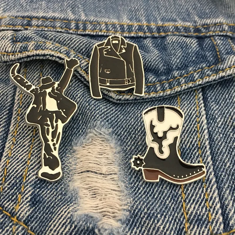 Michael Jackson Hip Hop Dancing Enamel Pin Men and Women Bag Cloth Brooch MJ King of Pop Badge Fans Collection Fashion Jewelry