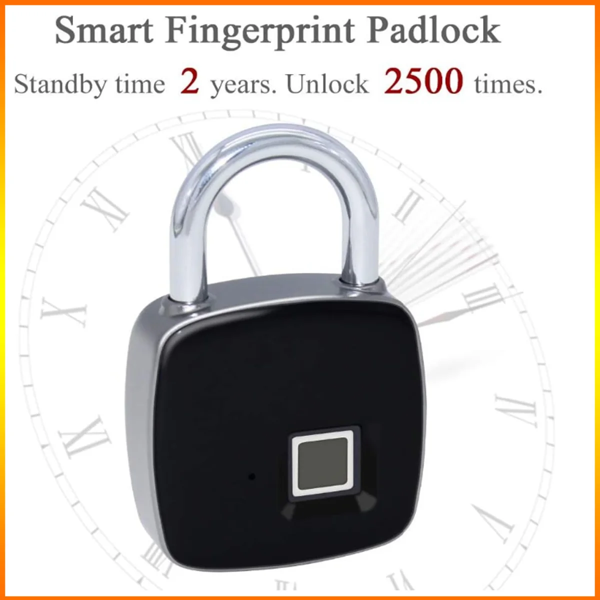 Smart Fingerprint Lock Keyless Biometric Security Padlock Waterproof Touch USB Charging adlocks Charging standby for 2 years