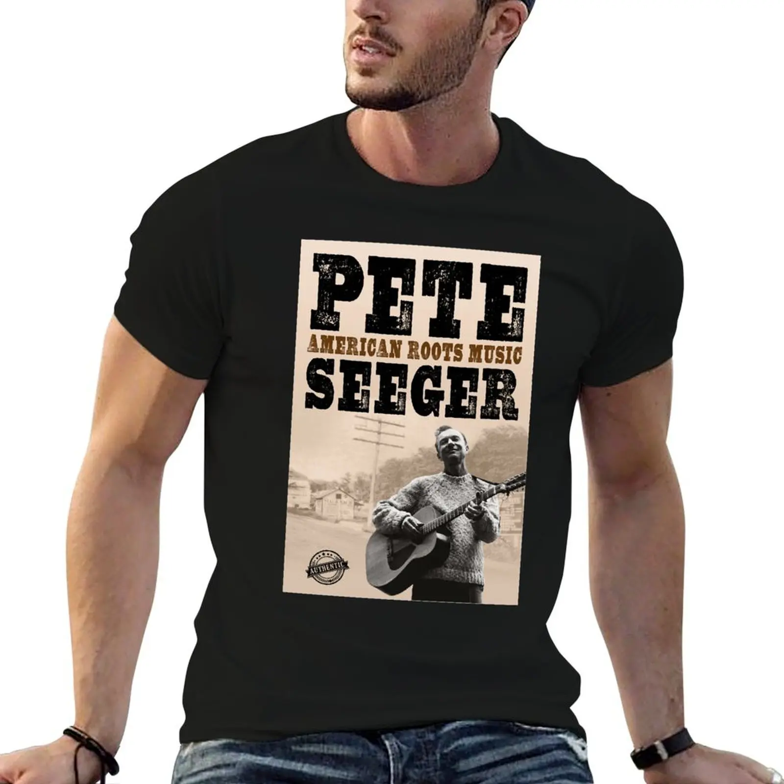Camiseta de Pete Seeger - American Roots Music, camiseta para hombre, camisetas de verano para hombre, camiseta de diseñador para hombre