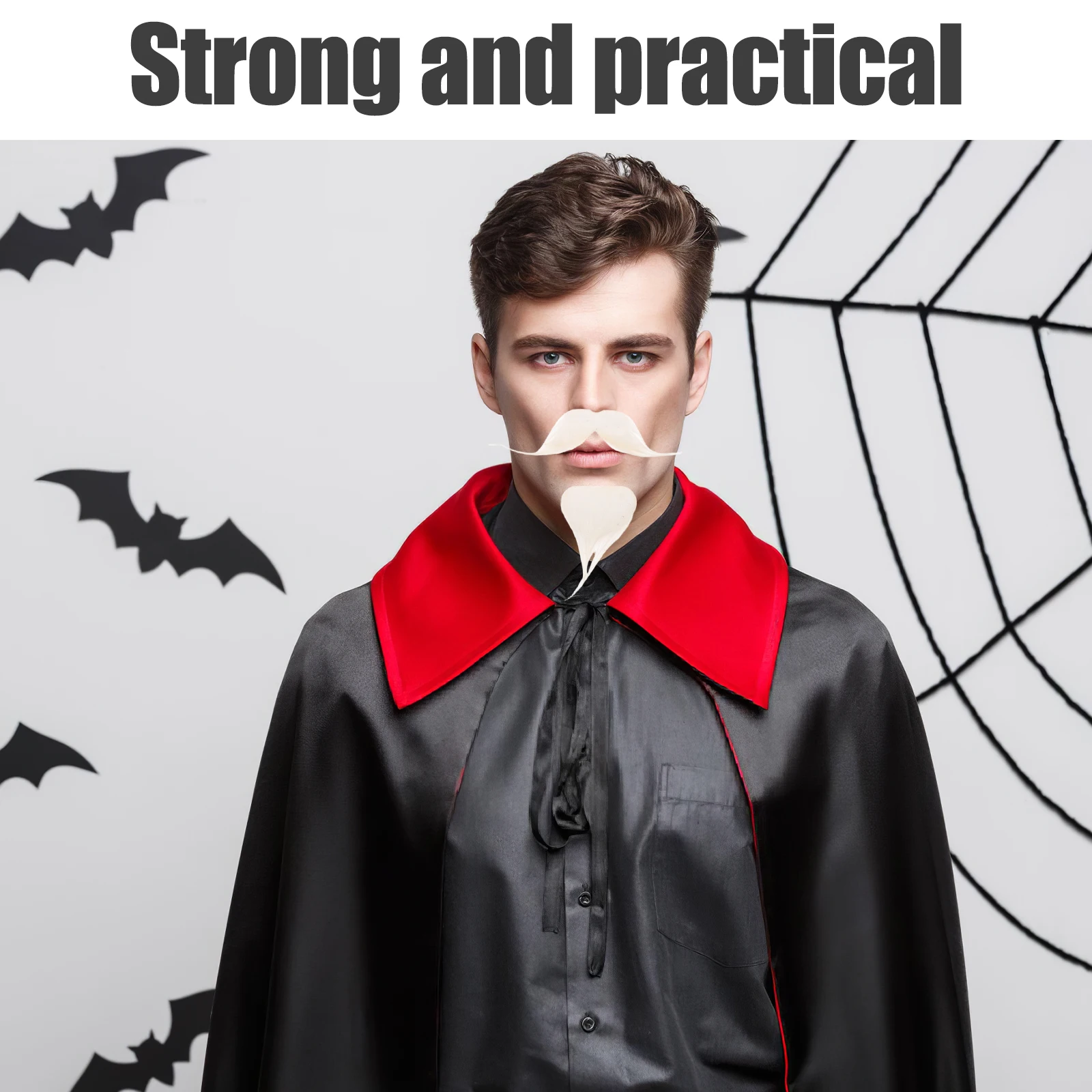 ชุดเคราและหนวดปลอมสีขาว 2 ชุด สำหรับแต่งกายคุณปู่ งานปาร์ตี้ การแสดง พร็อพชายชรา งานเทศกาลแฟนซี