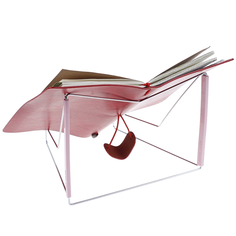 Support de tablette de lecture pliable mains libres, support de lecture en acier inoxydable