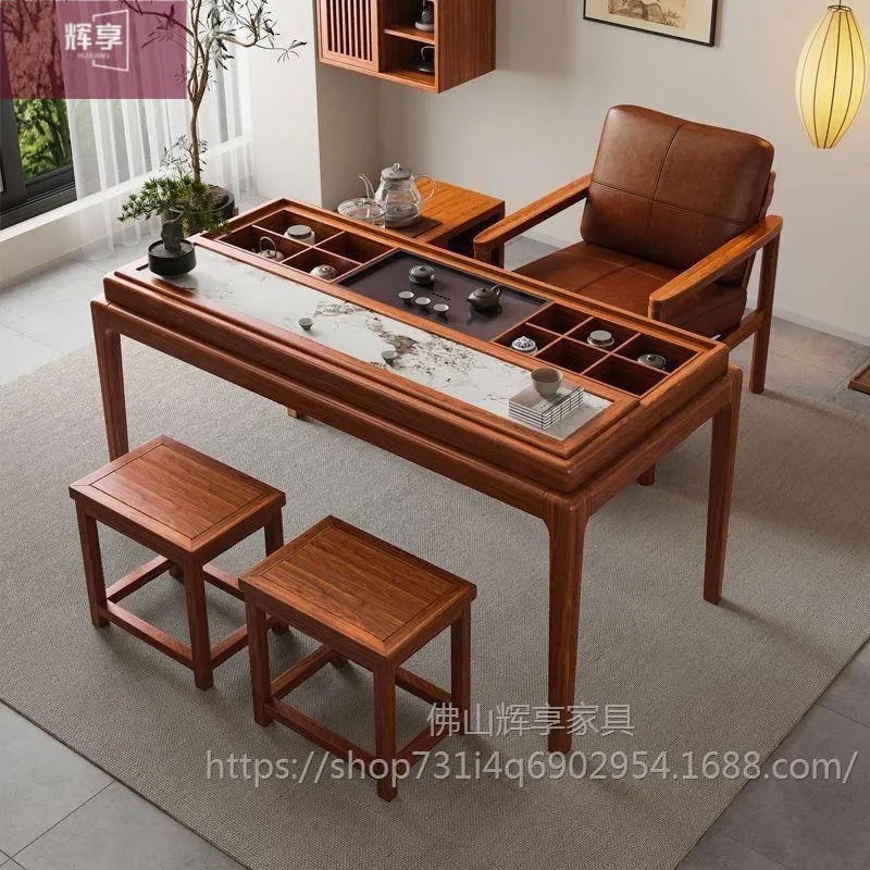 Simple Solid Wood Zen Tea Table for Balcony Small Apartment Multi Functional Storage Coffee Table Minimalist Design