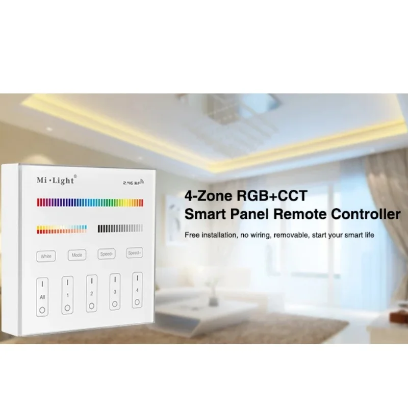 

Free shipping Milight B4 4-Zone RGBW RGB RGBW+CCT Smart Panel Remote Controller for led strip lights lamp bulb led tape ribbon