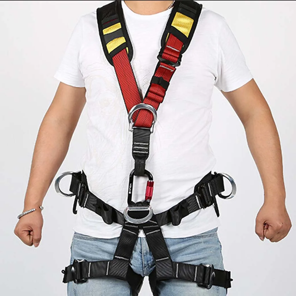 

Adjustable Rock Climbing Arborist Shoulder Strap Chest Sit Harness Sling Belt for Camping Mountaineer Carving Climbing Equip