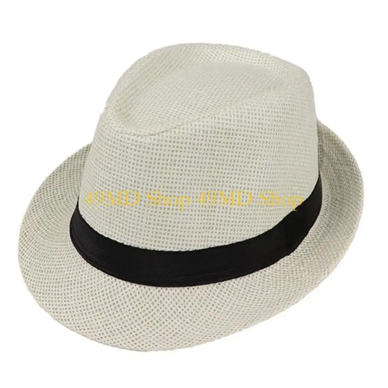 49MD British Straw Weaving Hat Adult Hat Summer Spring Outdoor Hat for Adult Breathable Fishing Camping Hat